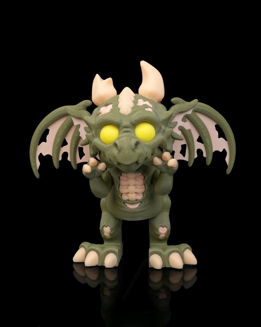 The Restless – Zombie Dragon Figurine | Dracoween Halloween Dragon Collectible | 3D Printed Undead Dragon Statue