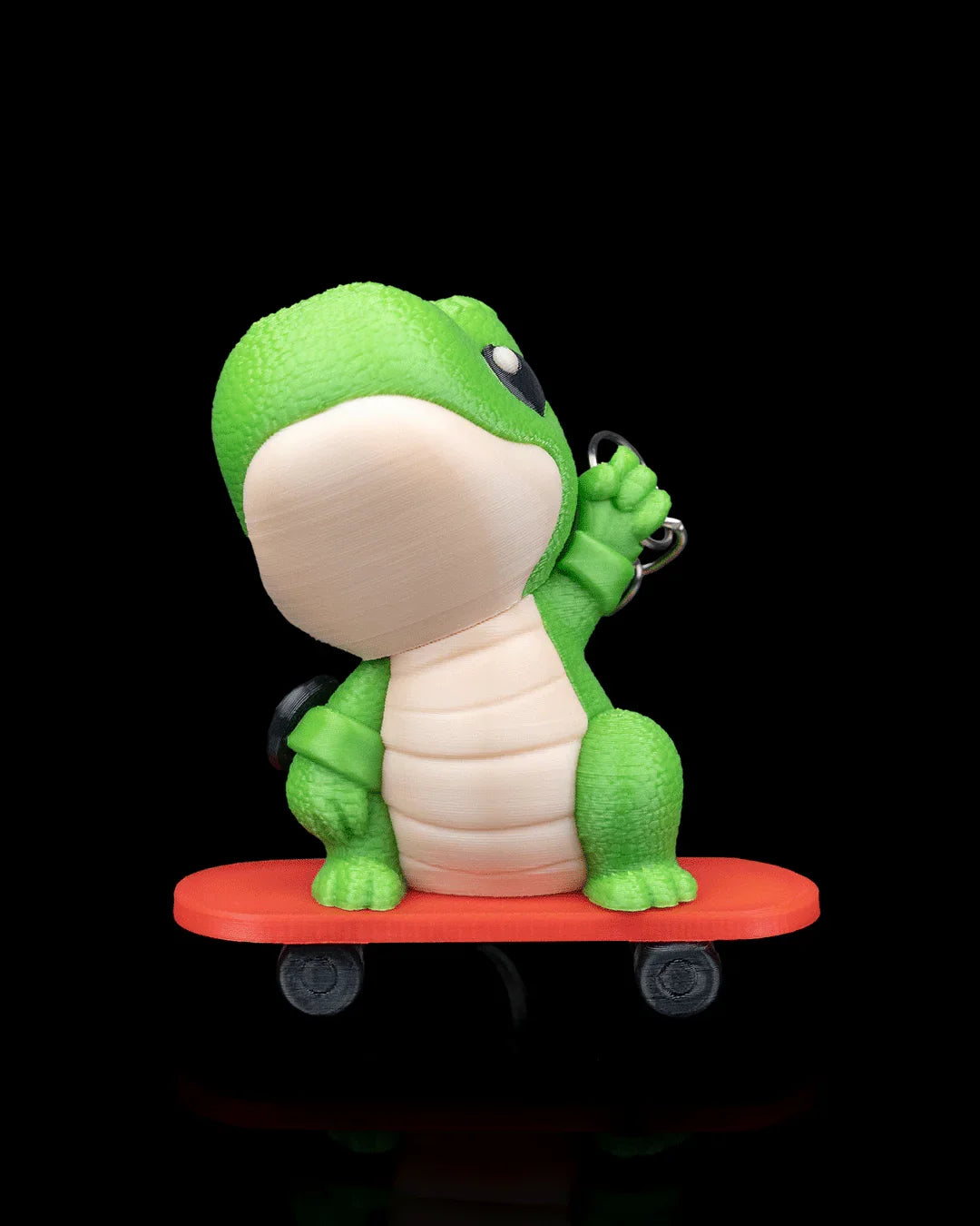 Skate-a-saurus Rex Keychain – Thrill-Seeking Dino Skater - Fusion Layer 3D