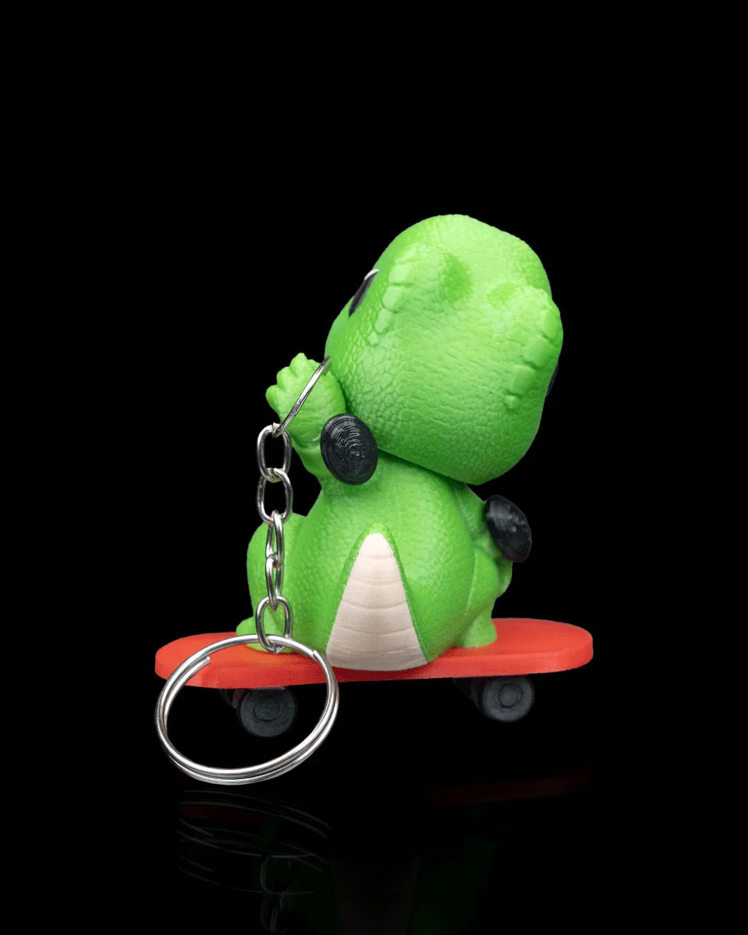 Skate-a-saurus Rex Keychain – Thrill-Seeking Dino Skater - Fusion Layer 3D