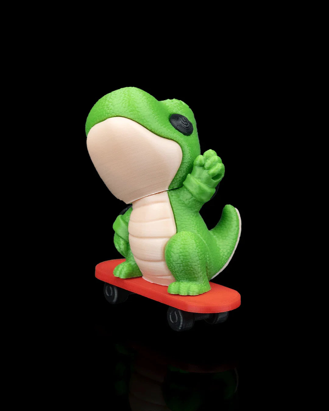 Skate-a-saurus Rex Keychain – Thrill-Seeking Dino Skater - Fusion Layer 3D