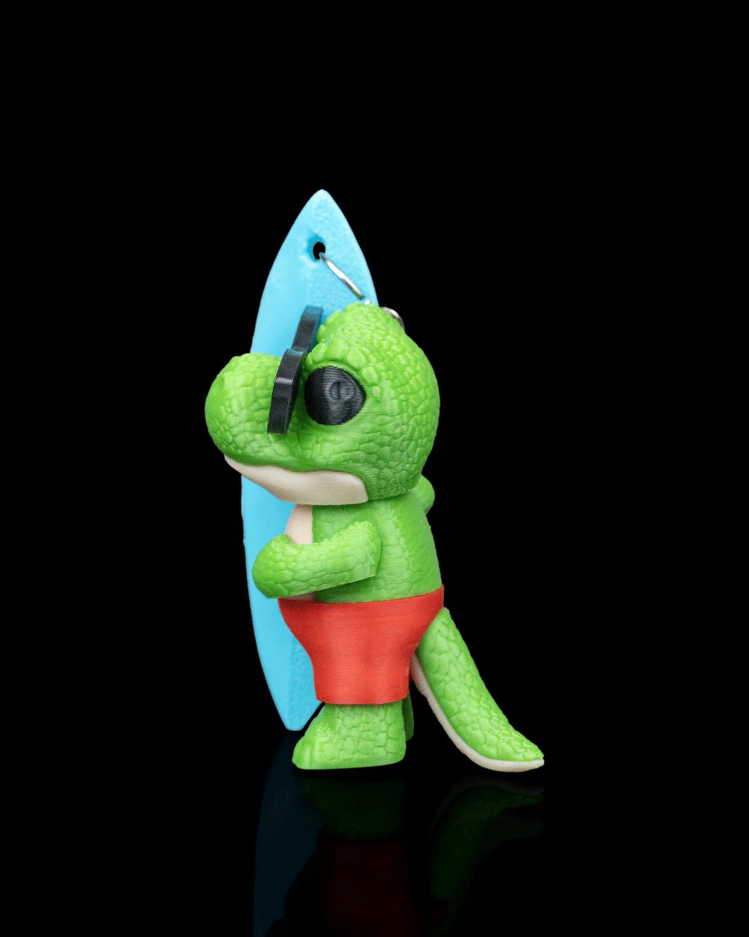 Tyranno-Surf Keychain – Dino Surfer Dude - Fusion Layer 3D
