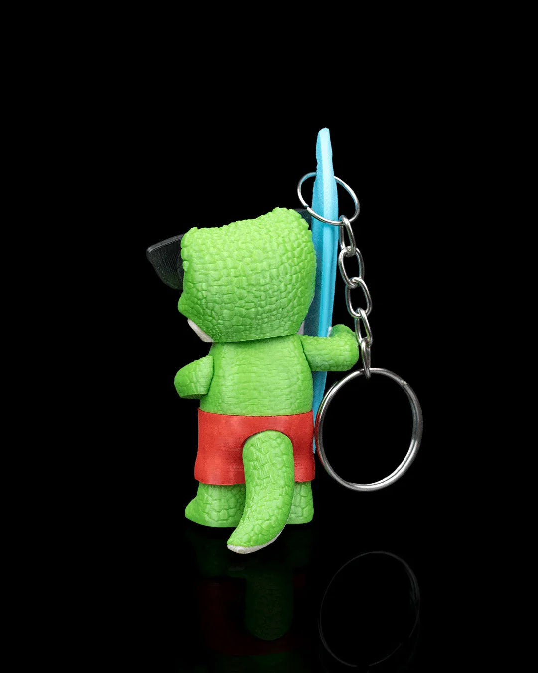 Tyranno-Surf Keychain – Dino Surfer Dude - Fusion Layer 3D