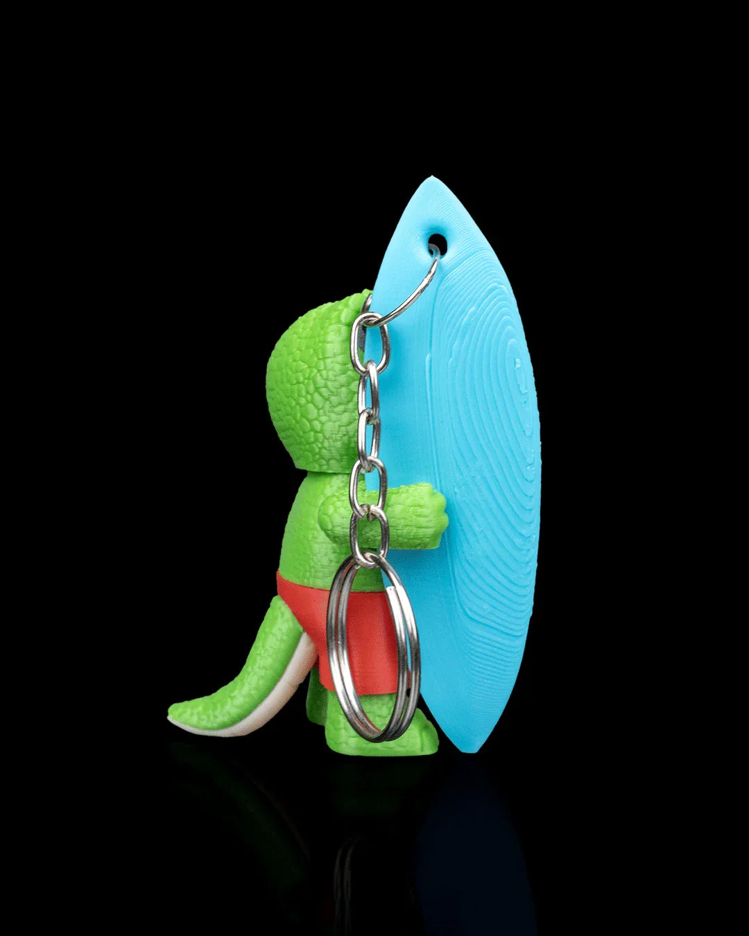 Tyranno-Surf Keychain – Dino Surfer Dude - Fusion Layer 3D