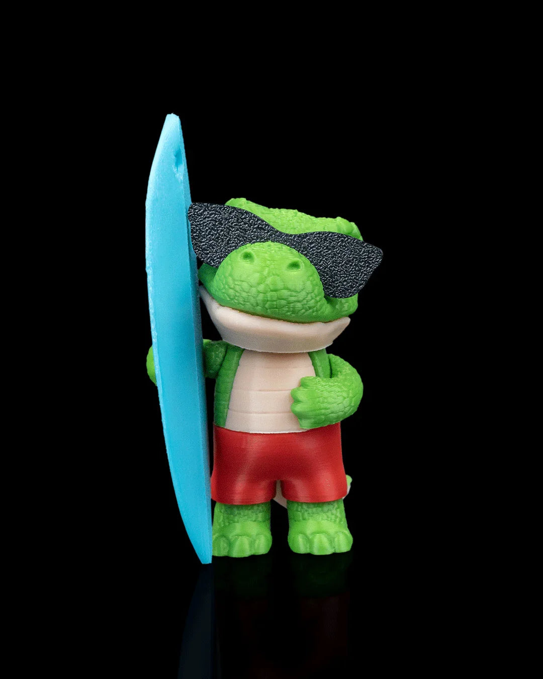 Tyranno-Surf Keychain – Dino Surfer Dude - Fusion Layer 3D