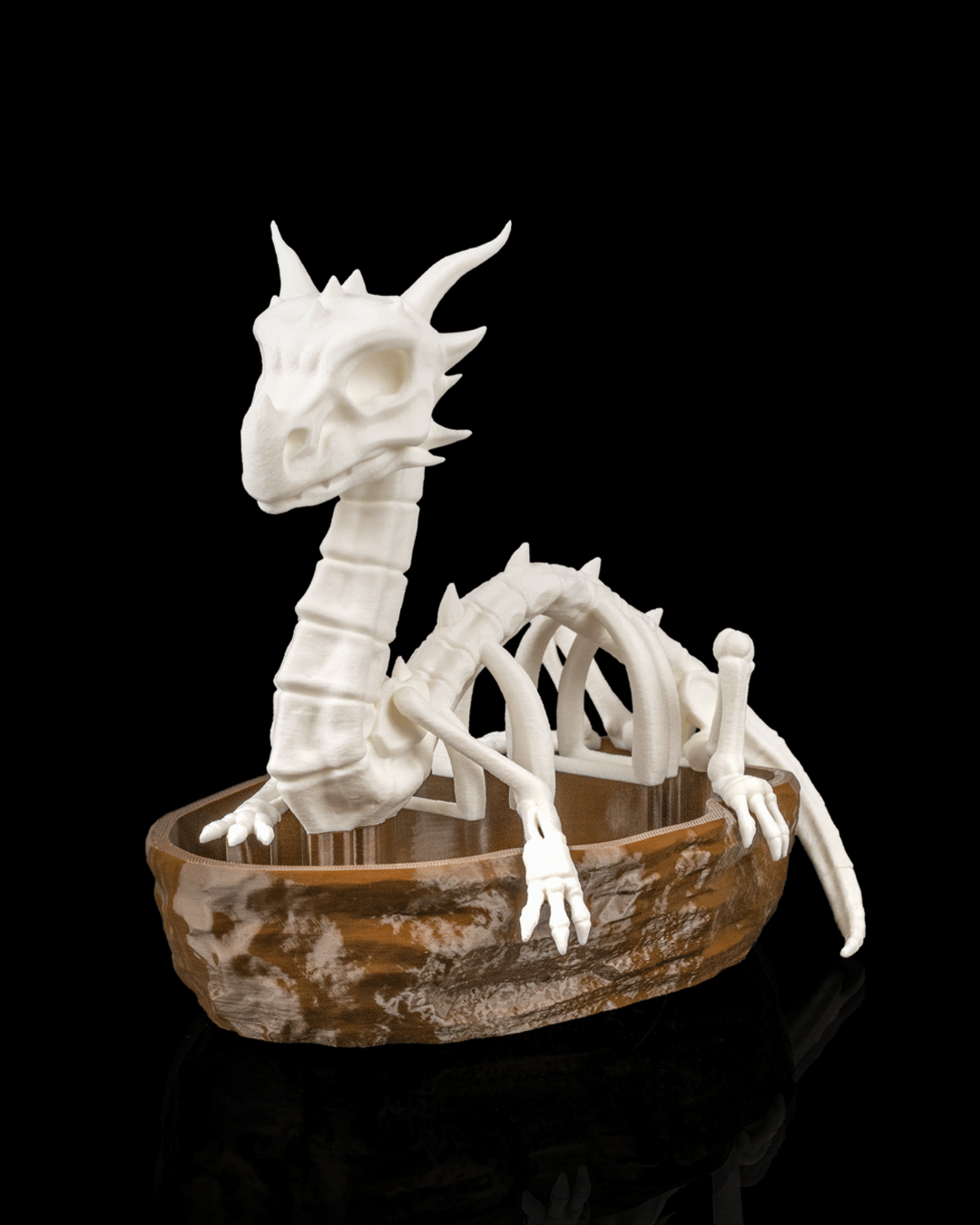 Verdant Remains Dragon Skull Planter – Fantasy Gothic Skeleton Pot | 3D Printed Mythical Home & Garden Décor