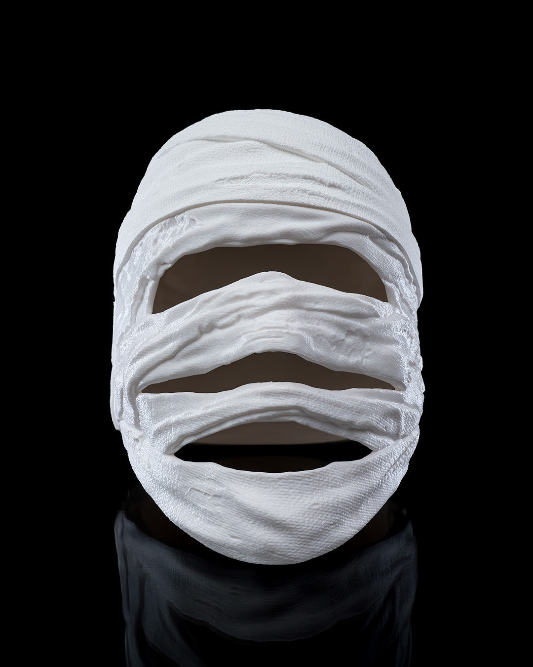 Wrap Head Halloween Mask – 3D Printed Mummy Costume Mask with Magnetic Closure | Cosplay Prop in 3 Sizes