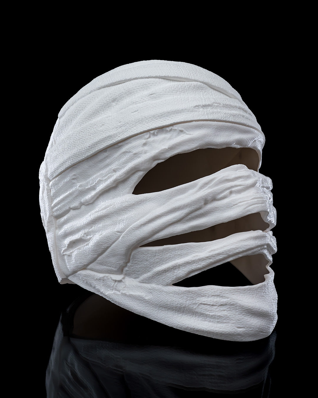 Wrap Head Halloween Mask – 3D Printed Mummy Costume Mask with Magnetic Closure | Cosplay Prop in 3 Sizes
