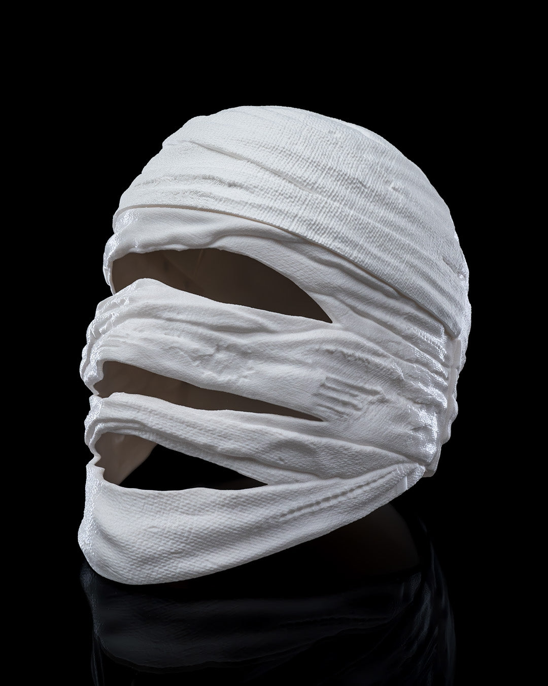 Wrap Head Halloween Mask – 3D Printed Mummy Costume Mask with Magnetic Closure | Cosplay Prop in 3 Sizes