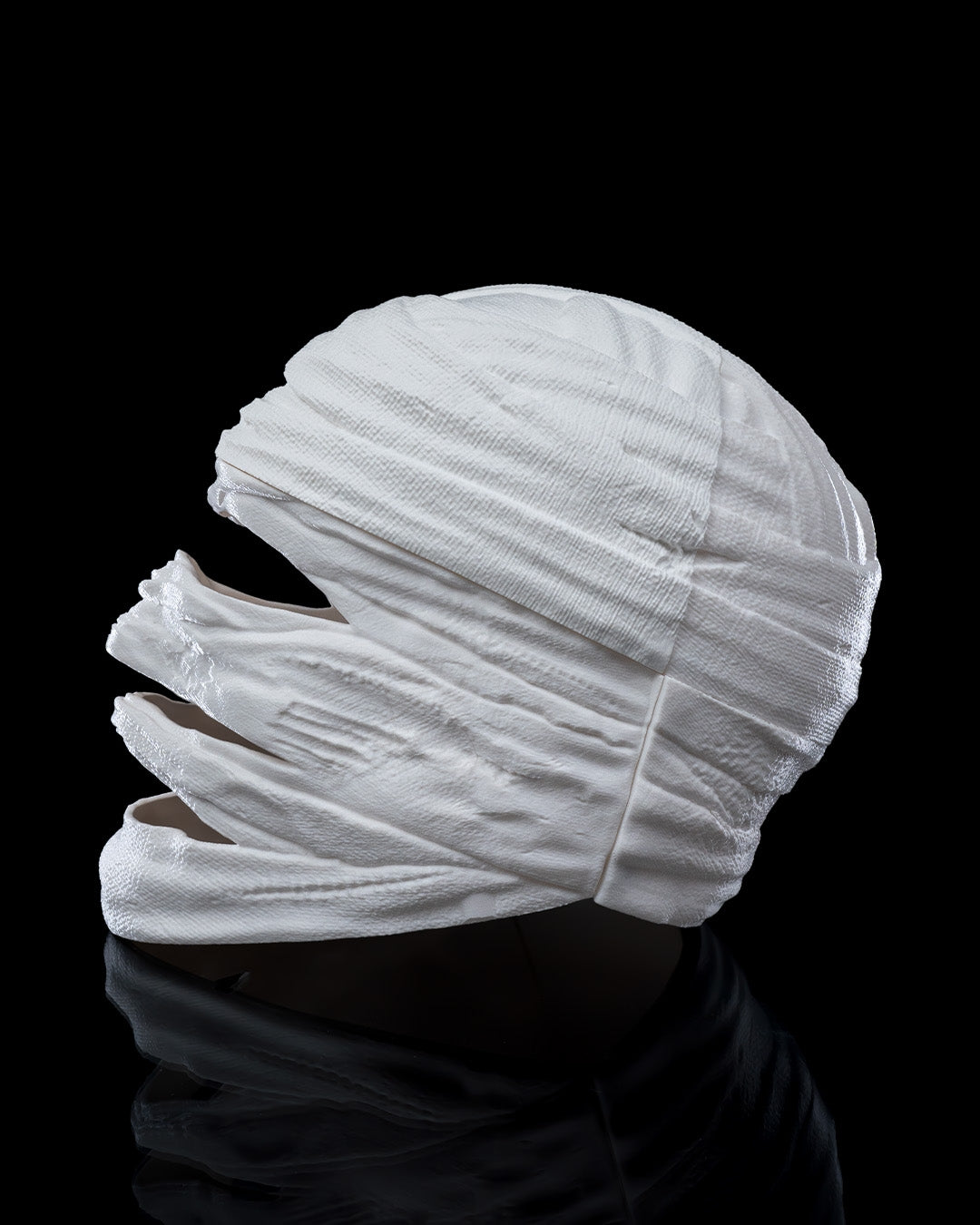 Wrap Head Halloween Mask – 3D Printed Mummy Costume Mask with Magnetic Closure | Cosplay Prop in 3 Sizes