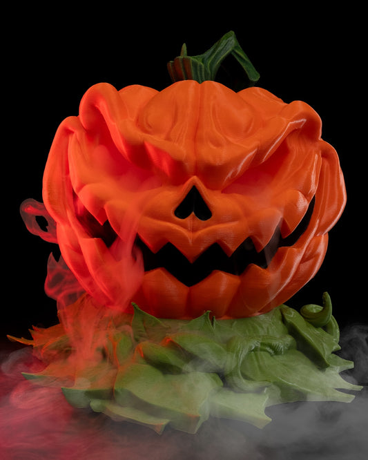 Halloween Pumpkin Fogger – Jack O’ Lantern Humidifier with Mist Effect | Spooky 3D Printed Pumpkin Decor (23 cm)