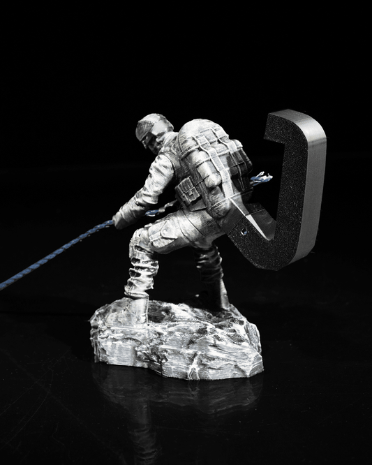 Abseiling Soldier Gaming Controller & Headset Holder