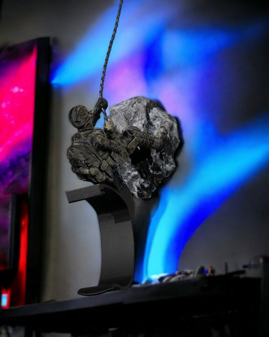 Abseiling Soldier Gaming Controller & Headset Holder
