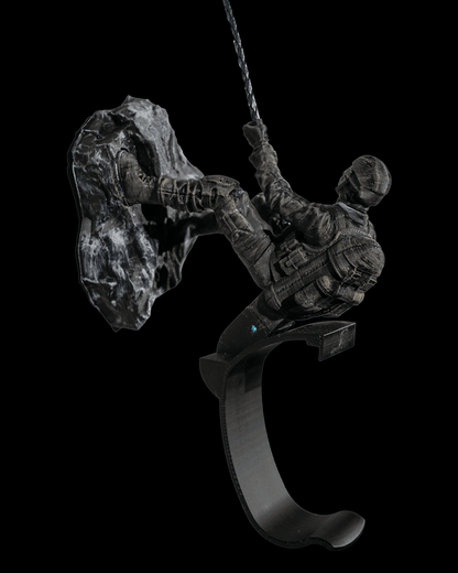 Abseiling Soldier Gaming Controller & Headset Holder