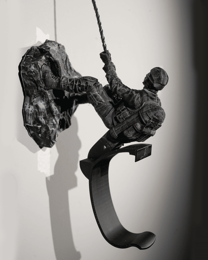 Abseiling Soldier Gaming Controller & Headset Holder