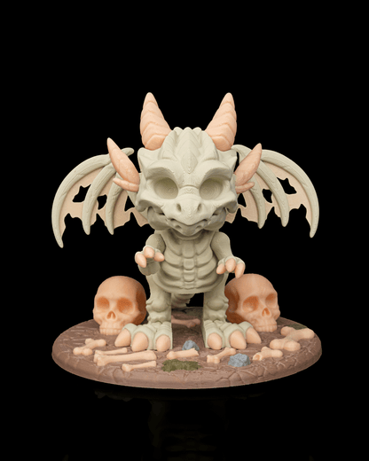 Bone Wing Dragon Figurine – Dracoween Halloween Dragon Statue | Gothic Skeleton Dragon Collectible | Spooky Fantasy Home Décor
