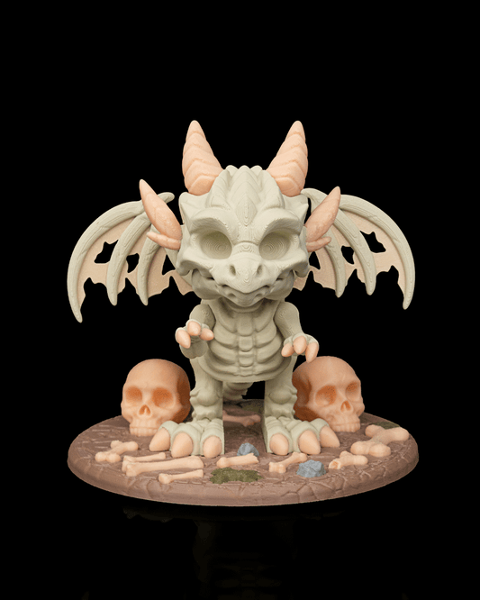 Bone Wing Dragon Figurine – Dracoween Halloween Dragon Statue | Gothic Skeleton Dragon Collectible | Spooky Fantasy Home Décor