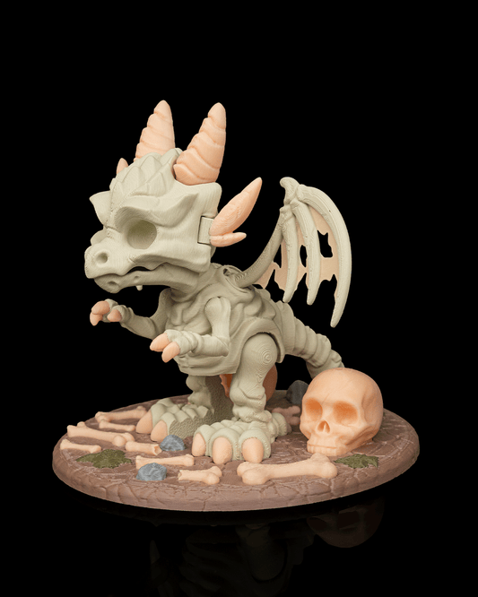 Bone Wing Dragon Figurine – Dracoween Halloween Dragon Statue | Gothic Skeleton Dragon Collectible | Spooky Fantasy Home Décor