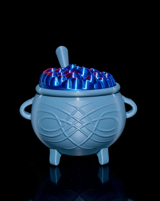Mini Cauldron Candy Bucket – 3D Printed Witch Pot with Bubble Lid - Fusion Layer 3D