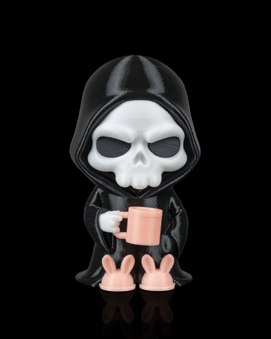 Coffin Break Reaper Figurine – Cute Grim Reaper Halloween Collectible | 3D Printed Spooky Desk Toy | Killer Holidays Collection
