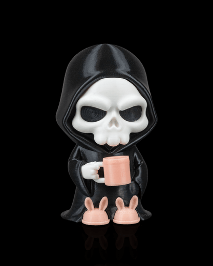 Coffin Break Reaper Figurine – Cute Grim Reaper Halloween Collectible | 3D Printed Spooky Desk Toy | Killer Holidays Collection