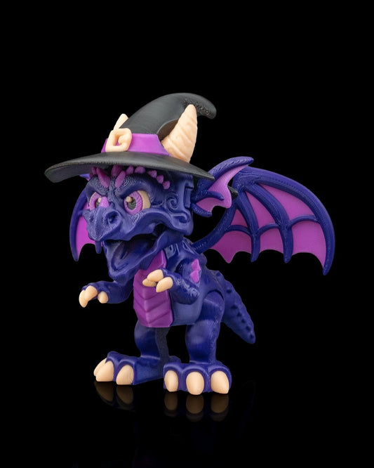 Coven Lord Dragon Figurine – Witch Dragon Statue with Cauldron | Dracoween Halloween Dragon Collectible | Gothic Fantasy Home Décor