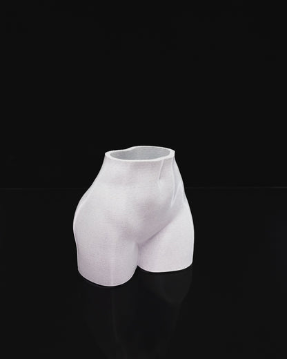 Female Body Planter – 3D Printed Nude Woman Plant Pot | Adult Novelty Planter (6") in Black or White