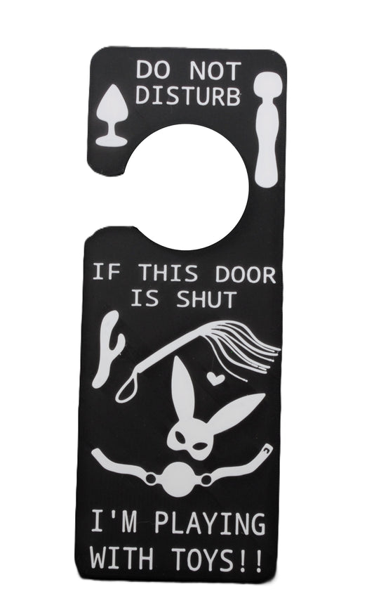 Naughty Door Hanger – Do Not Disturb Playtime in Progress Sign | Funny Adult Gag Gift | Bachelorette Party Décor