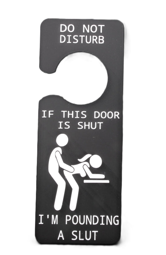 Naughty Door Hanger – Do Not Disturb Pounding in Progress Sign | Funny Adult Gag Gift | Risqué Bedroom Décor