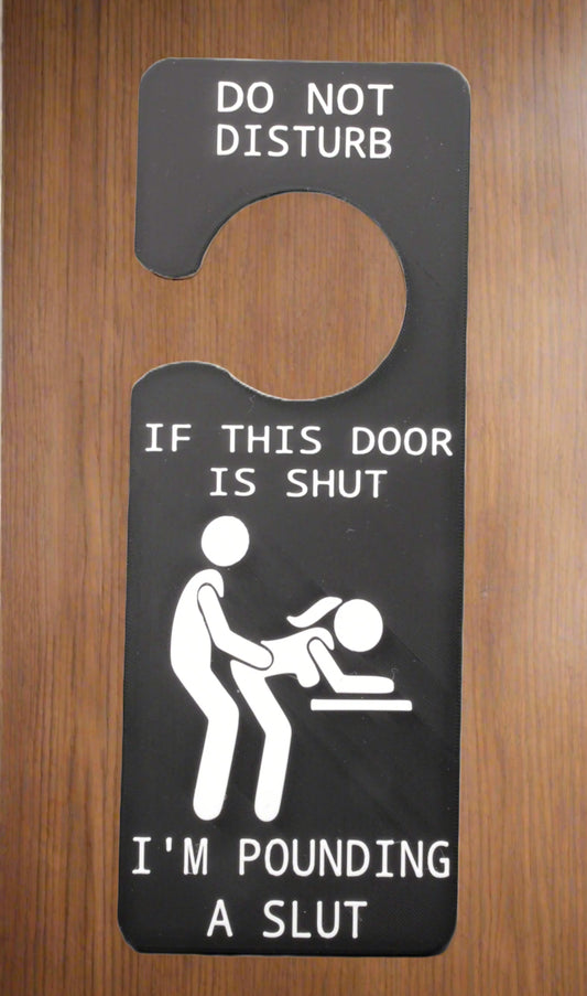 Naughty Door Hanger – Do Not Disturb Pounding in Progress Sign | Funny Adult Gag Gift | Risqué Bedroom Décor