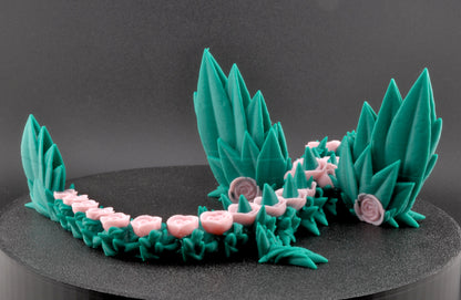 Rose Winged Dragon Articulated 3D Printed Poseable Fantasy Dragon