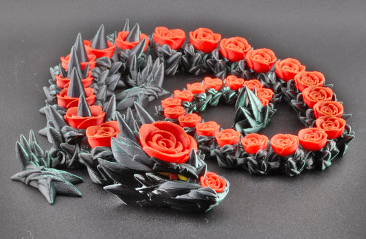Enchanted Rose Dragon Articulated 3D Printed Poseable Dragon