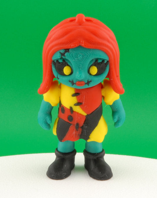Sally Figure – Nightmare Before Christmas Articulated Collectible | 3D Printed Horror Toy | Sally Keychain or Halloween Figurine