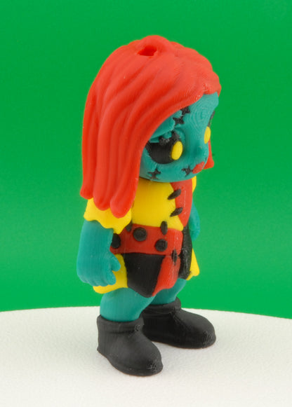 Sally Figure – Nightmare Before Christmas Articulated Collectible | 3D Printed Horror Toy | Sally Keychain or Halloween Figurine