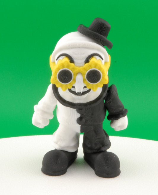 Art the Clown Figure – Terrifier Horror Articulated Collectible | 3D Printed Creepy Clown Toy | Art the Clown Keychain Figurine