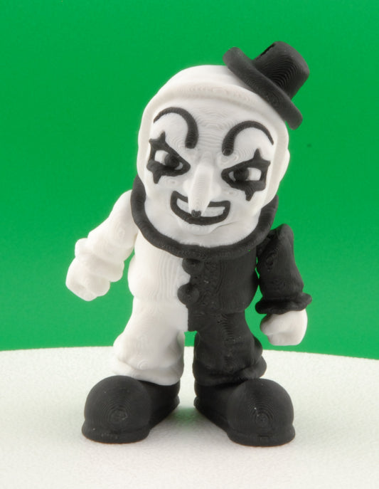 Art the Clown Figure – Terrifier Horror Articulated Collectible | 3D Printed Creepy Clown Toy | Art the Clown Keychain Figurine