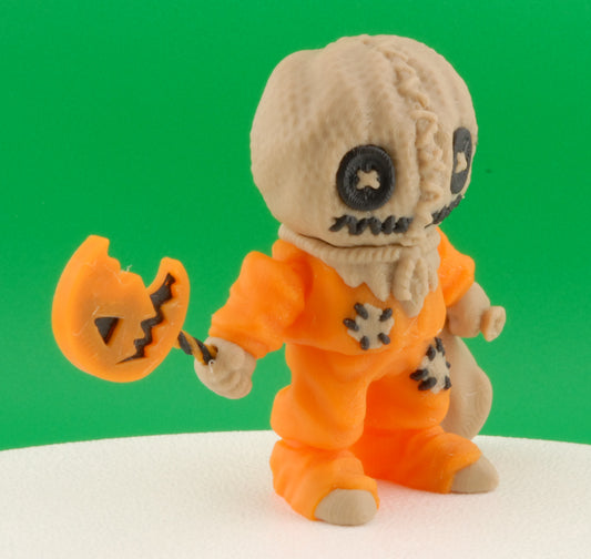 Sam Figure – Trick ’r Treat Articulated Collectible | 3D Printed Horror Movie Toy | Creepy Halloween Sam Keychain or Figurine