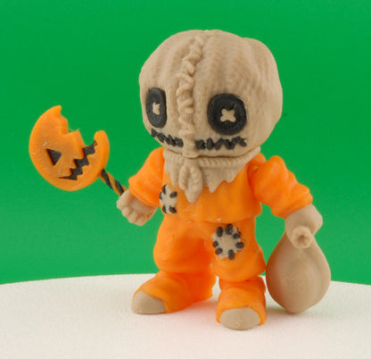 Sam Figure – Trick ’r Treat Articulated Collectible | 3D Printed Horror Movie Toy | Creepy Halloween Sam Keychain or Figurine