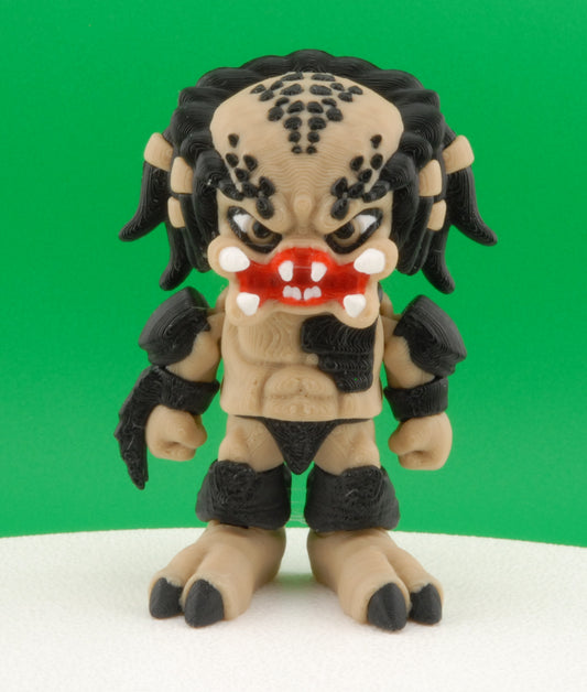 Predator Figure – Articulated Horror Sci-Fi Collectible | 3D Printed Predator Toy | Alien Hunter Keychain or Display Figurine