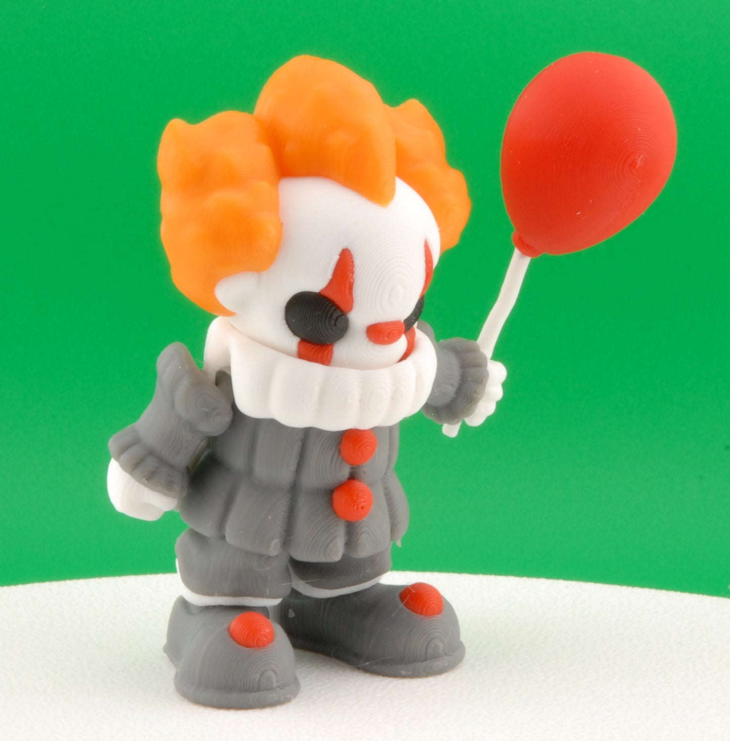 Pennywise Figure – IT 2017 Articulated Horror Collectible | 3D Printed Creepy Clown Toy | Pennywise Keychain with Balloon