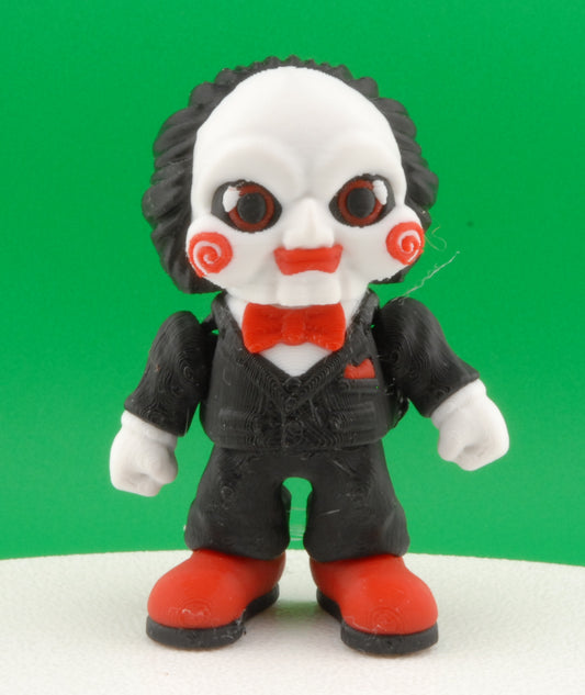 Billy the Puppet Figure – Saw Horror Articulated Collectible | 3D Printed Creepy Toy | Billy Keychain or Halloween Figurine