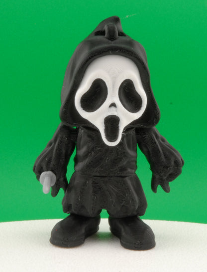 Ghostface Figure – Scream Horror Articulated Collectible | 3D Printed Slasher Toy | Ghostface Keychain or Halloween Figurine