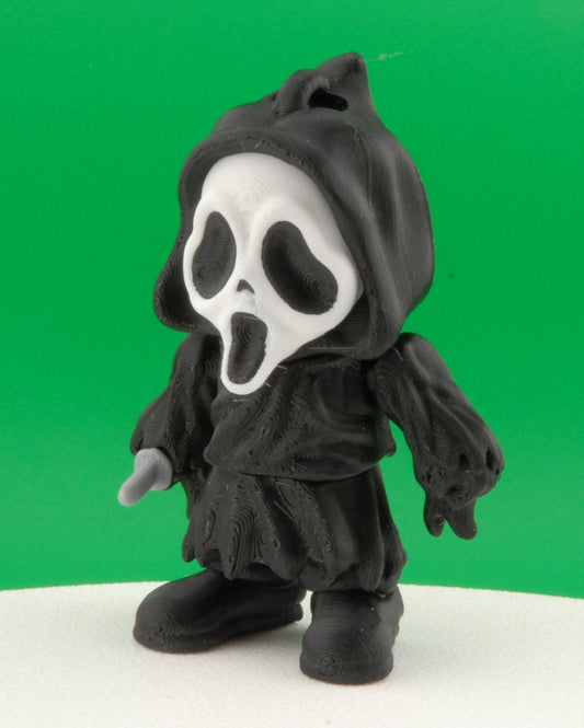 Ghostface Figure – Scream Horror Articulated Collectible | 3D Printed Slasher Toy | Ghostface Keychain or Halloween Figurine