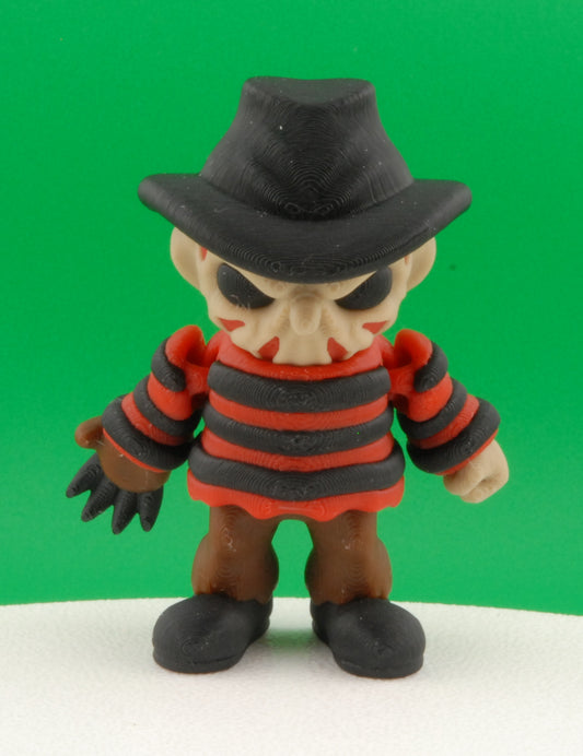 Freddy Krueger Figure – Nightmare on Elm Street Articulated Horror Collectible | 3D Printed Slasher Toy | Freddy Keychain Figurine