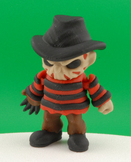Freddy Krueger Figure – Nightmare on Elm Street Articulated Horror Collectible | 3D Printed Slasher Toy | Freddy Keychain Figurine