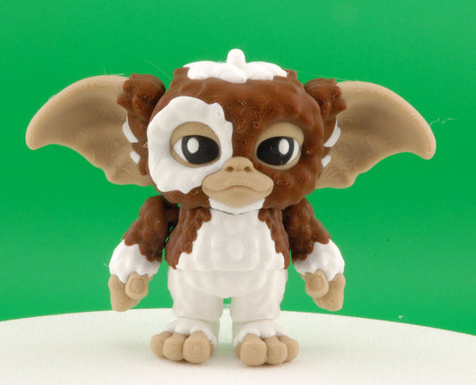 Gizmo Figure – Gremlins Articulated Collectible | 3D Printed Horror Comedy Toy | Gizmo Keychain or Classic 80s Movie Figurine