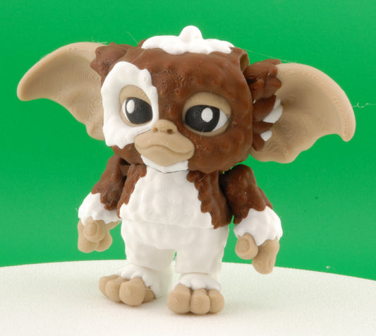 Gizmo Figure – Gremlins Articulated Collectible | 3D Printed Horror Comedy Toy | Gizmo Keychain or Classic 80s Movie Figurine