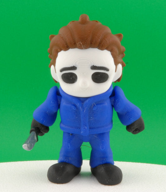 Michael Myers Figure – Halloween Movie Articulated Horror Collectible | 3D Printed Slasher Toy | Michael Myers Keychain Figurine