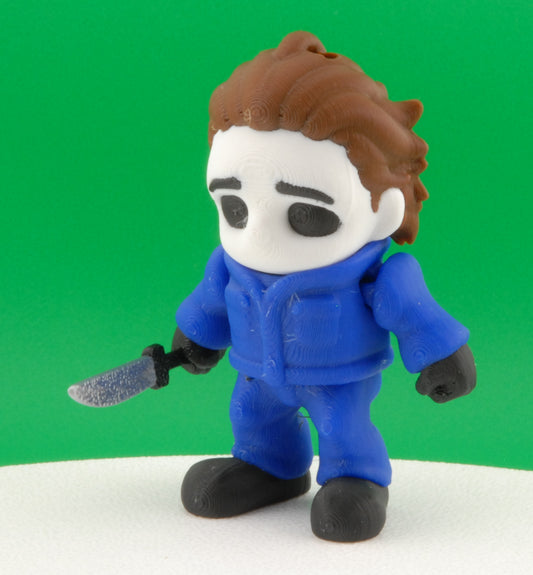 Michael Myers Figure – Halloween Movie Articulated Horror Collectible | 3D Printed Slasher Toy | Michael Myers Keychain Figurine