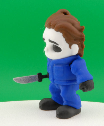Michael Myers Figure – Halloween Movie Articulated Horror Collectible | 3D Printed Slasher Toy | Michael Myers Keychain Figurine