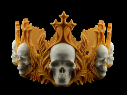 Crown of the Damned – Gothic Skull Crown | 3D Printed Halloween Costume Prop | Horror Cosplay Crown in Small, Medium, Large Sizes